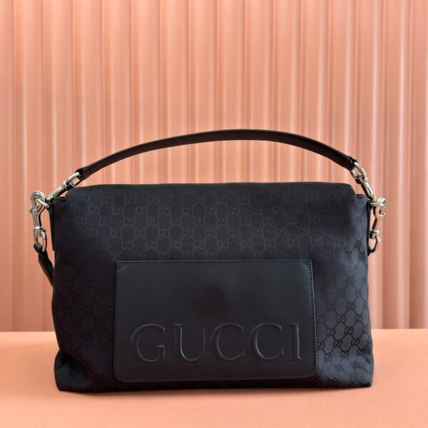 LARGE CROSSBODY BAG 36 IN BLACK CANVAS